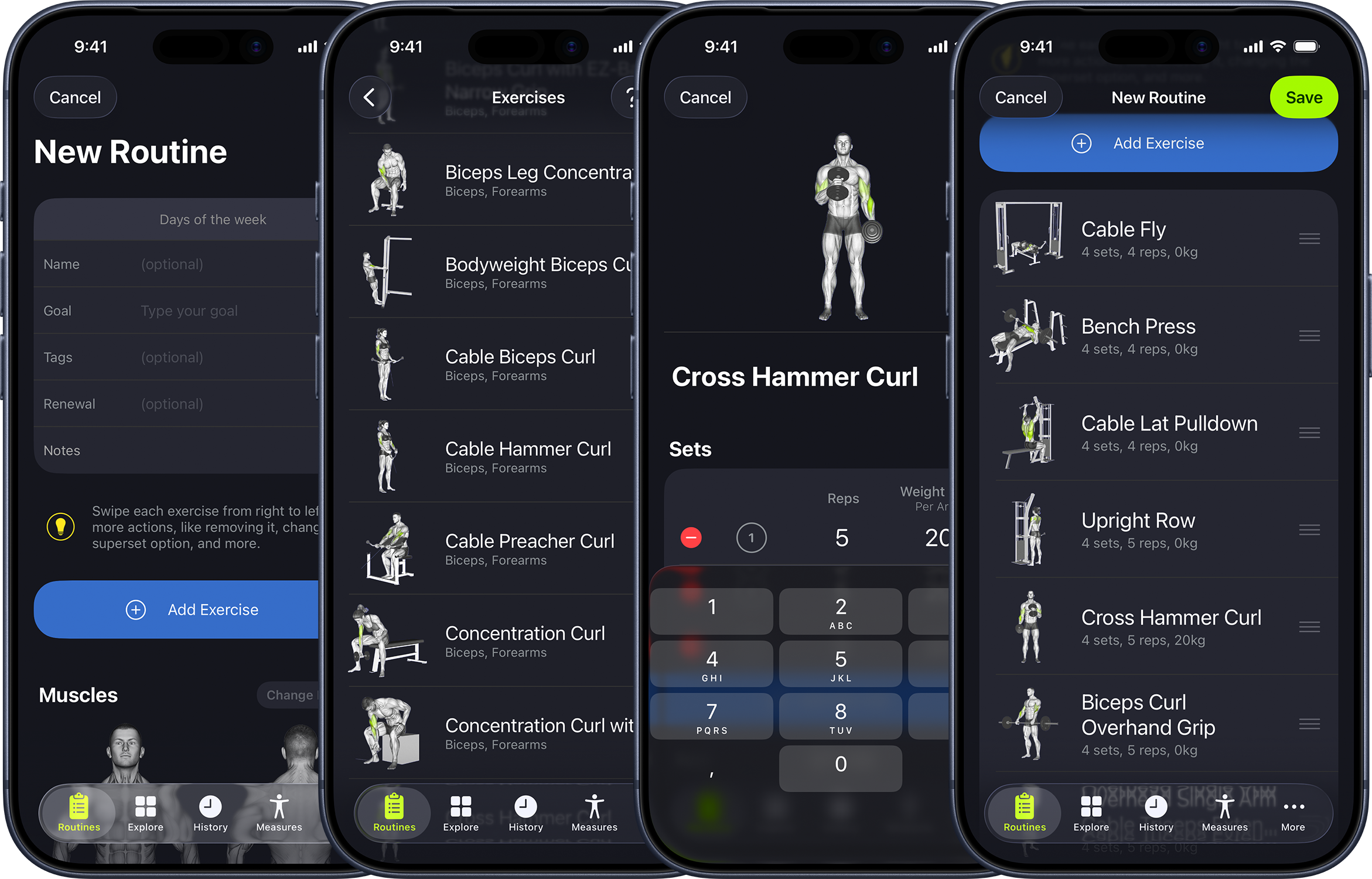 Create custom routines from scratch in SmartGym