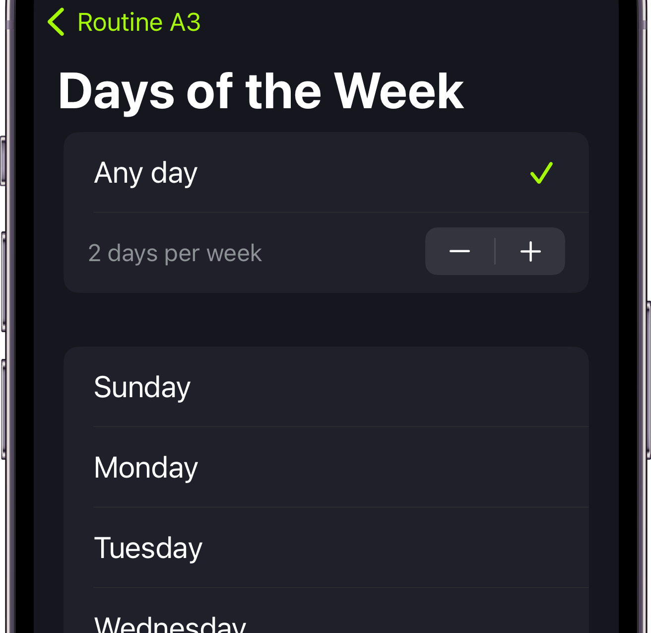 Flexible Workout Days scheduling in SmartGym