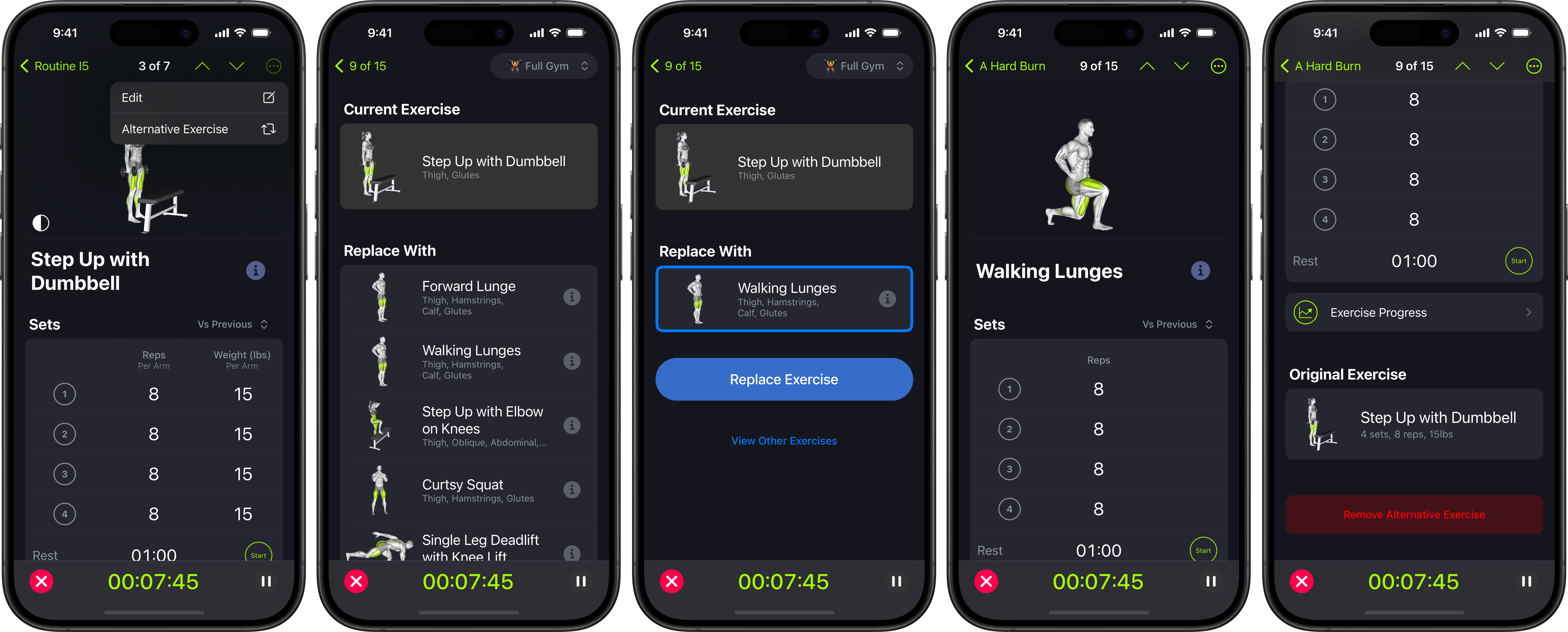 Alternative exercise selection and Smart Trainer suggestions on iPhone