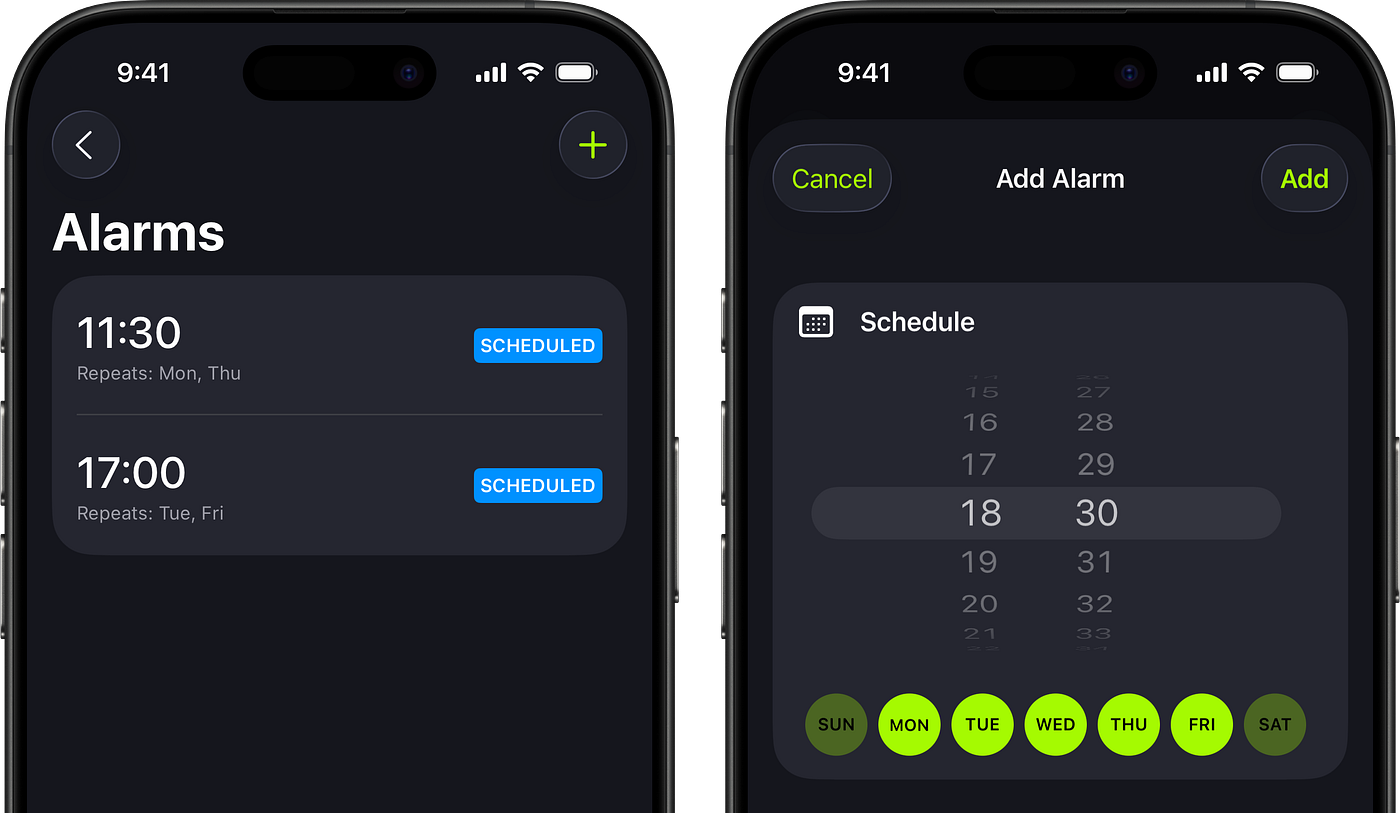 AlarmKit gym reminders in SmartGym