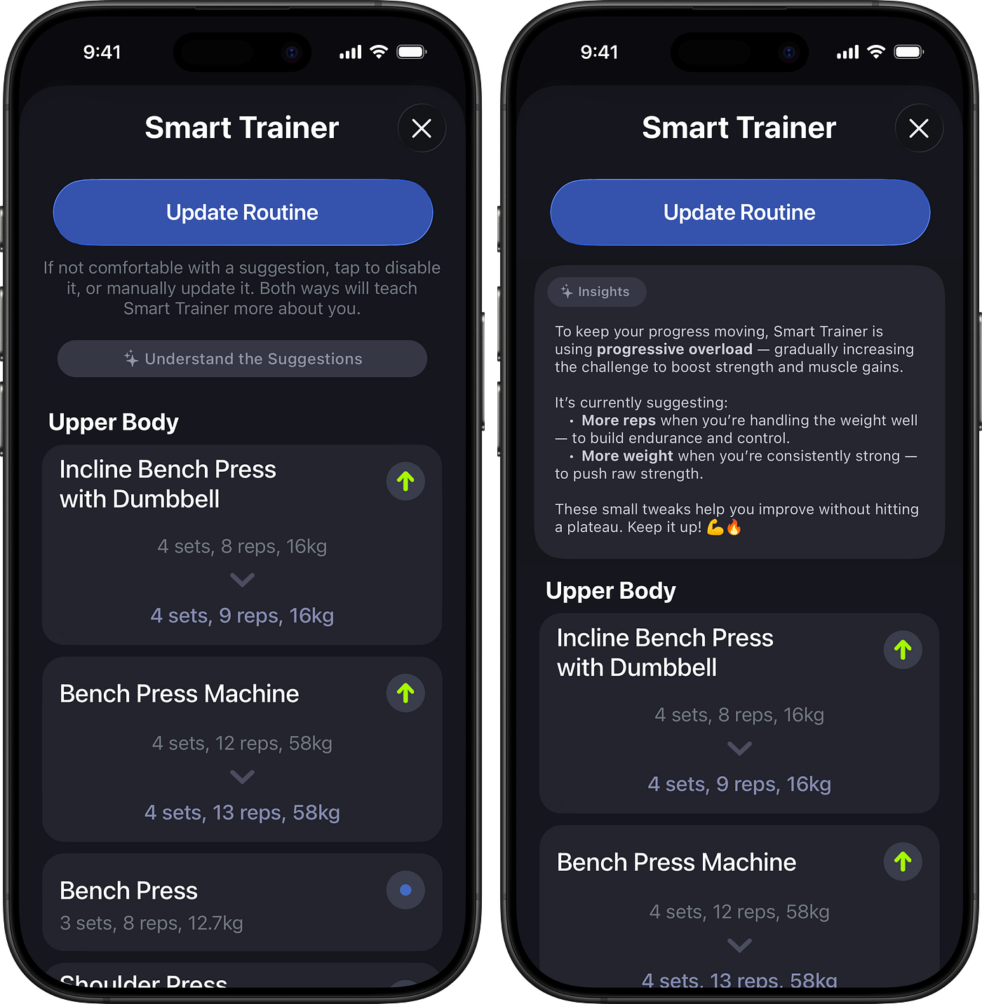 Smart Trainer explained suggestions powered by Foundation Models