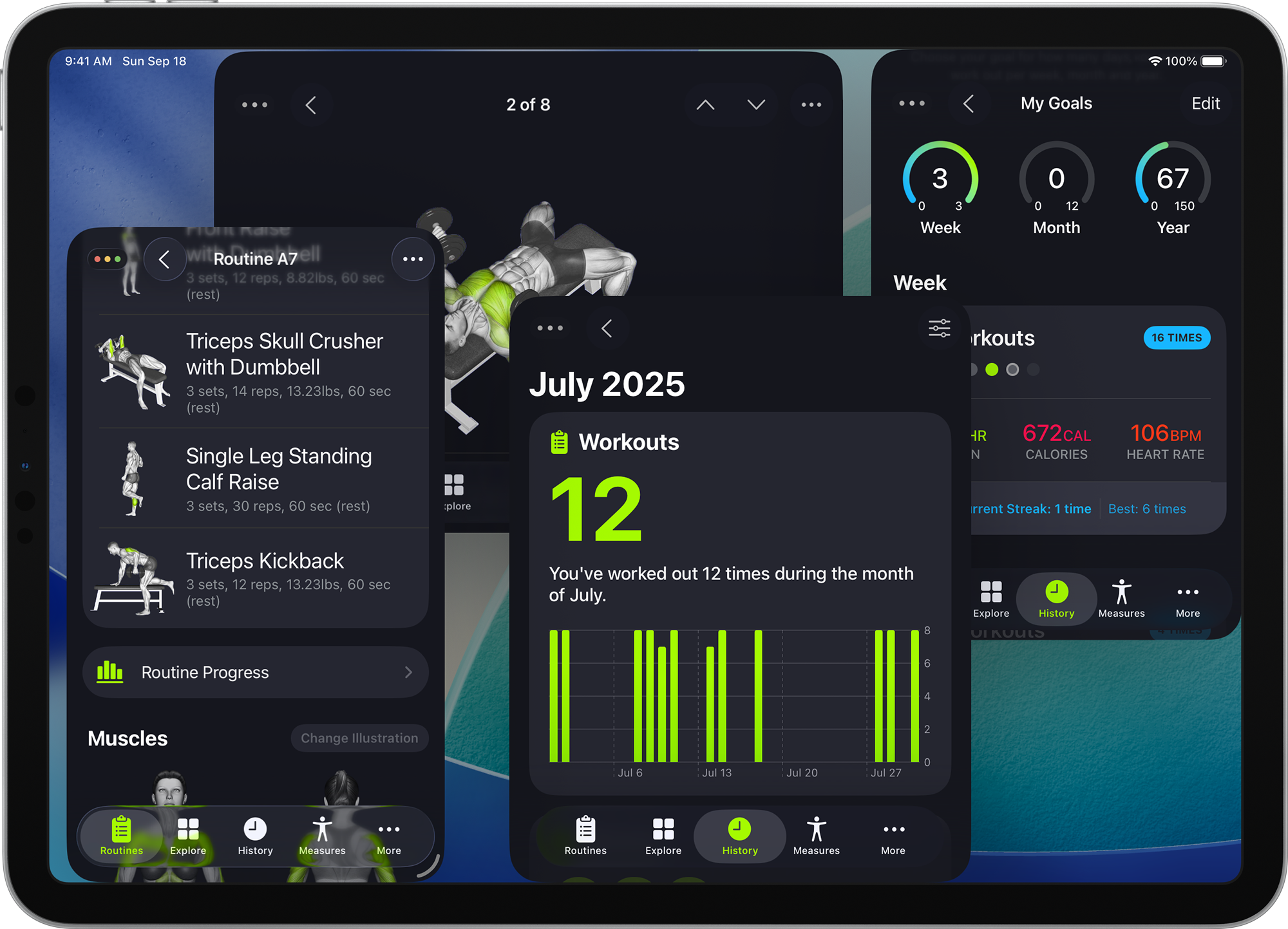 SmartGym with flexible window sizing on iPadOS 26