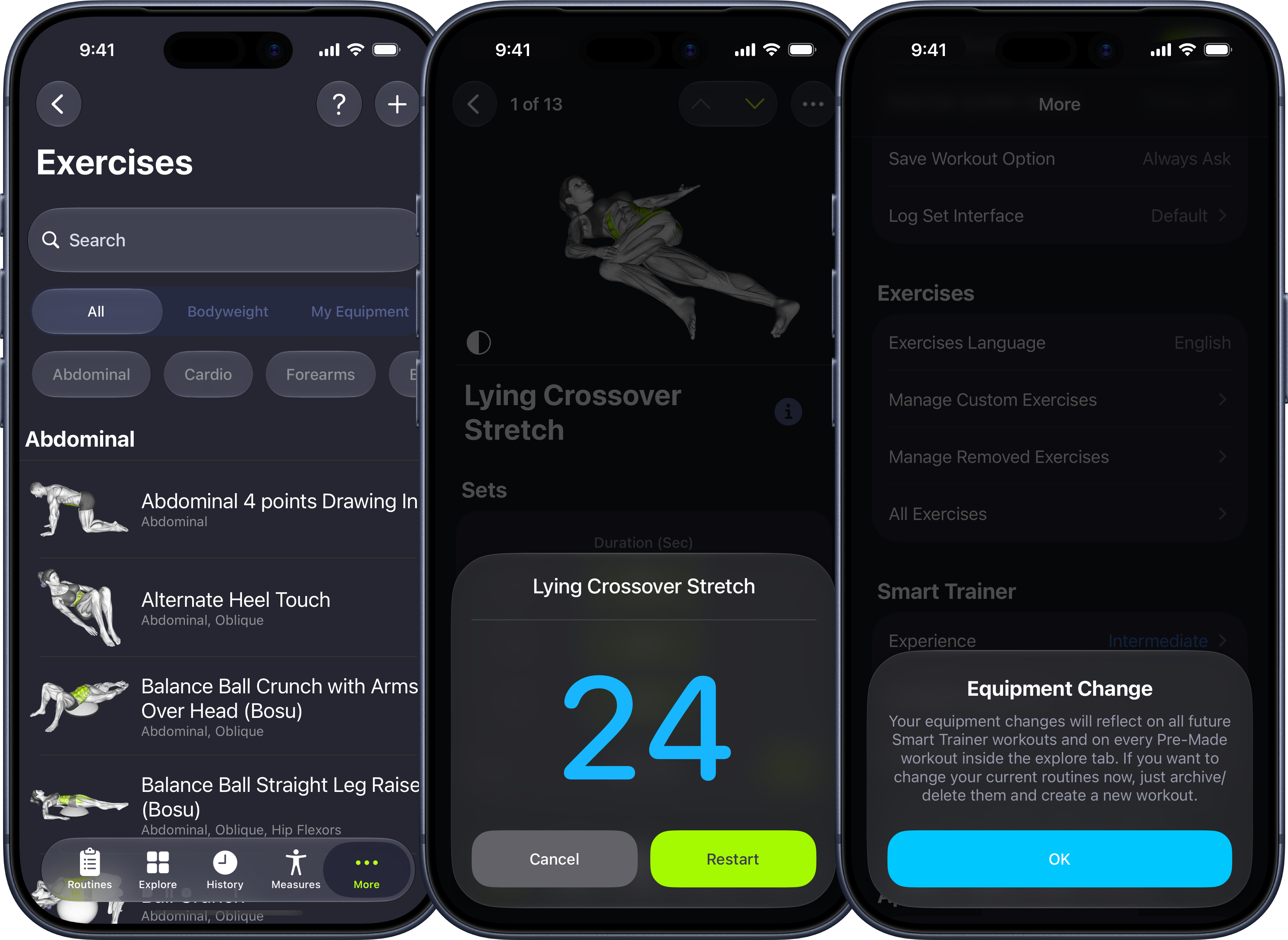 Liquid Glass refinements across the SmartGym interface