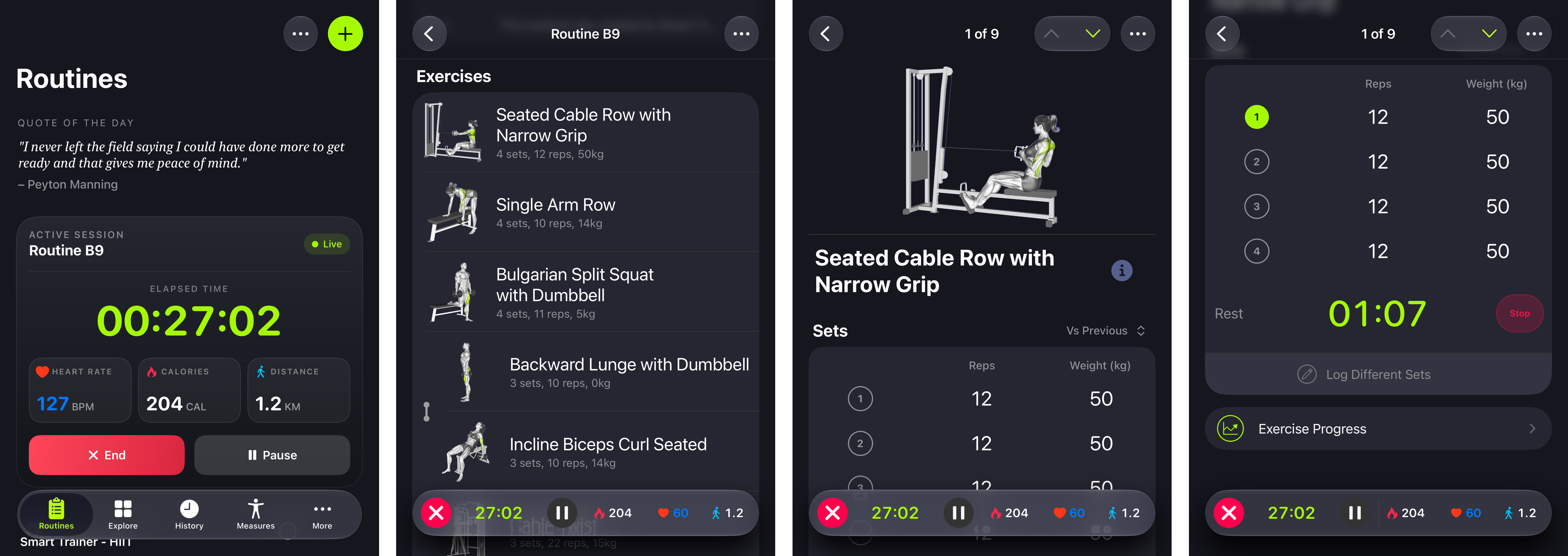 SmartGym's resizable interface adapting across orientations