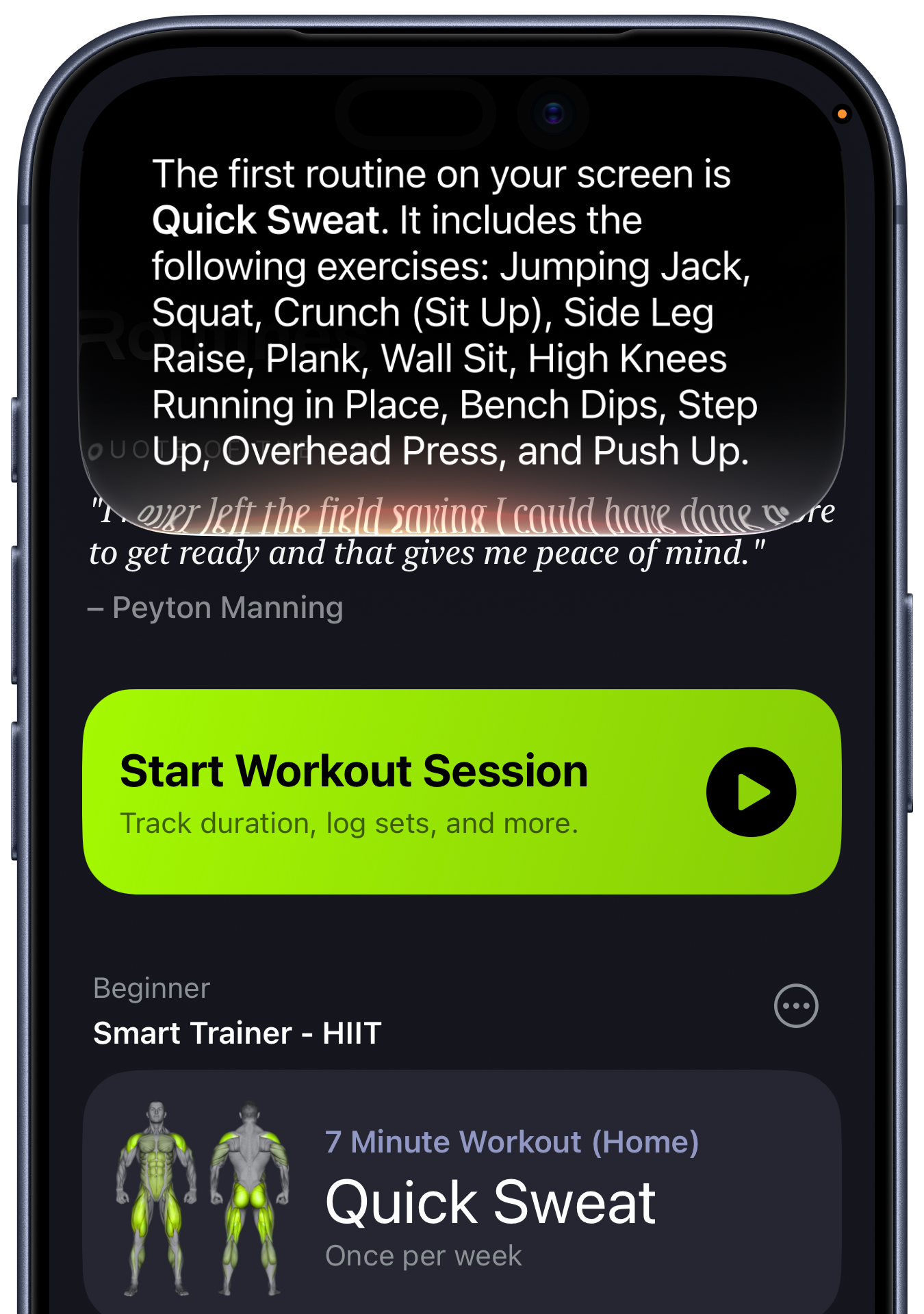 Siri recognizing onscreen SmartGym content